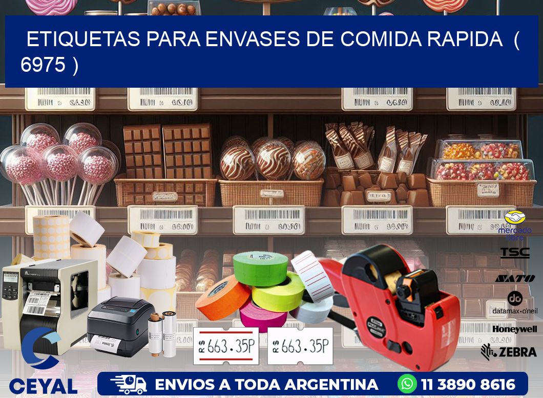 ETIQUETAS PARA ENVASES DE COMIDA RAPIDA  ( 6975 )