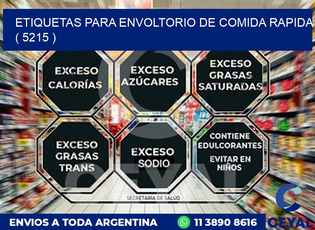 ETIQUETAS PARA ENVOLTORIO DE COMIDA RAPIDA ( 5215 )