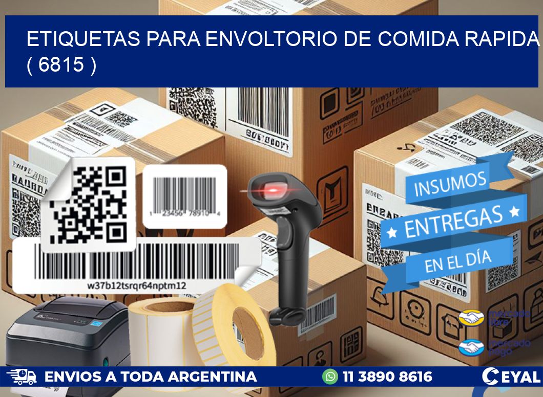 ETIQUETAS PARA ENVOLTORIO DE COMIDA RAPIDA ( 6815 )