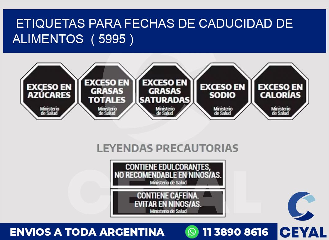 ETIQUETAS PARA FECHAS DE CADUCIDAD DE ALIMENTOS ( 5995 )