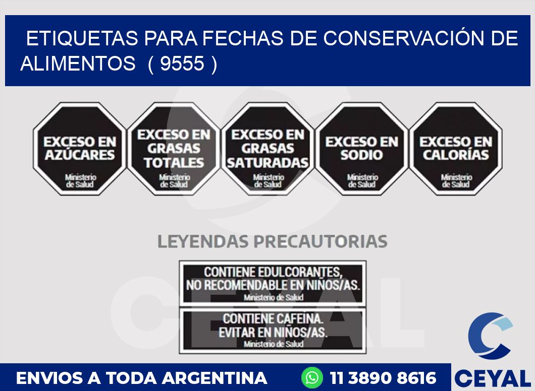 ETIQUETAS PARA FECHAS DE CONSERVACIÓN DE ALIMENTOS  ( 9555 )