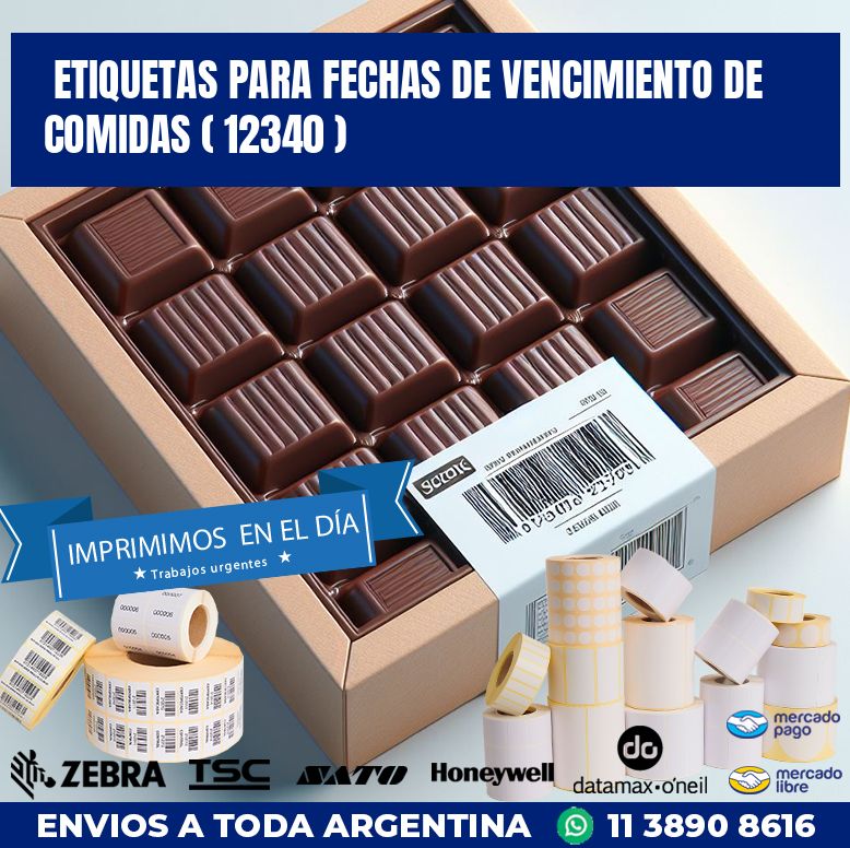 ETIQUETAS PARA FECHAS DE VENCIMIENTO DE COMIDAS ( 12340 )