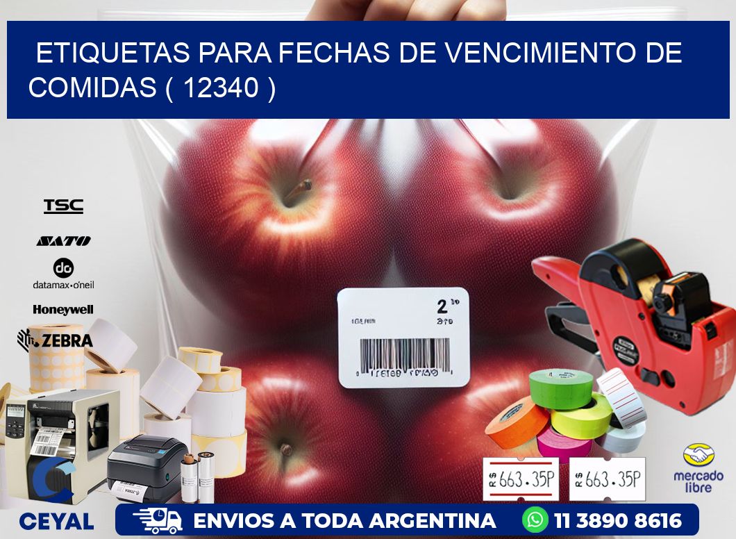 ETIQUETAS PARA FECHAS DE VENCIMIENTO DE COMIDAS ( 12340 )