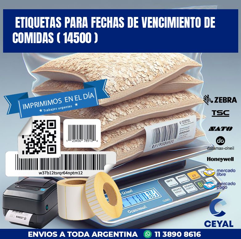 ETIQUETAS PARA FECHAS DE VENCIMIENTO DE COMIDAS ( 14500 )