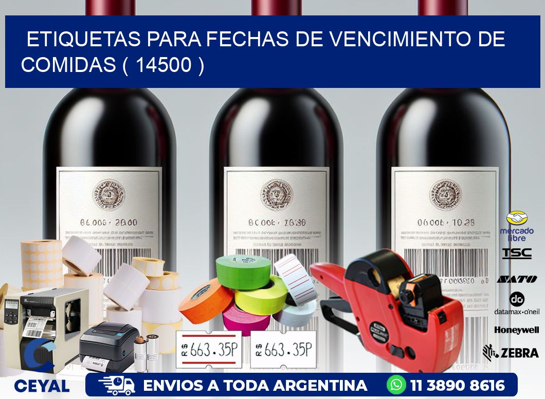ETIQUETAS PARA FECHAS DE VENCIMIENTO DE COMIDAS ( 14500 )