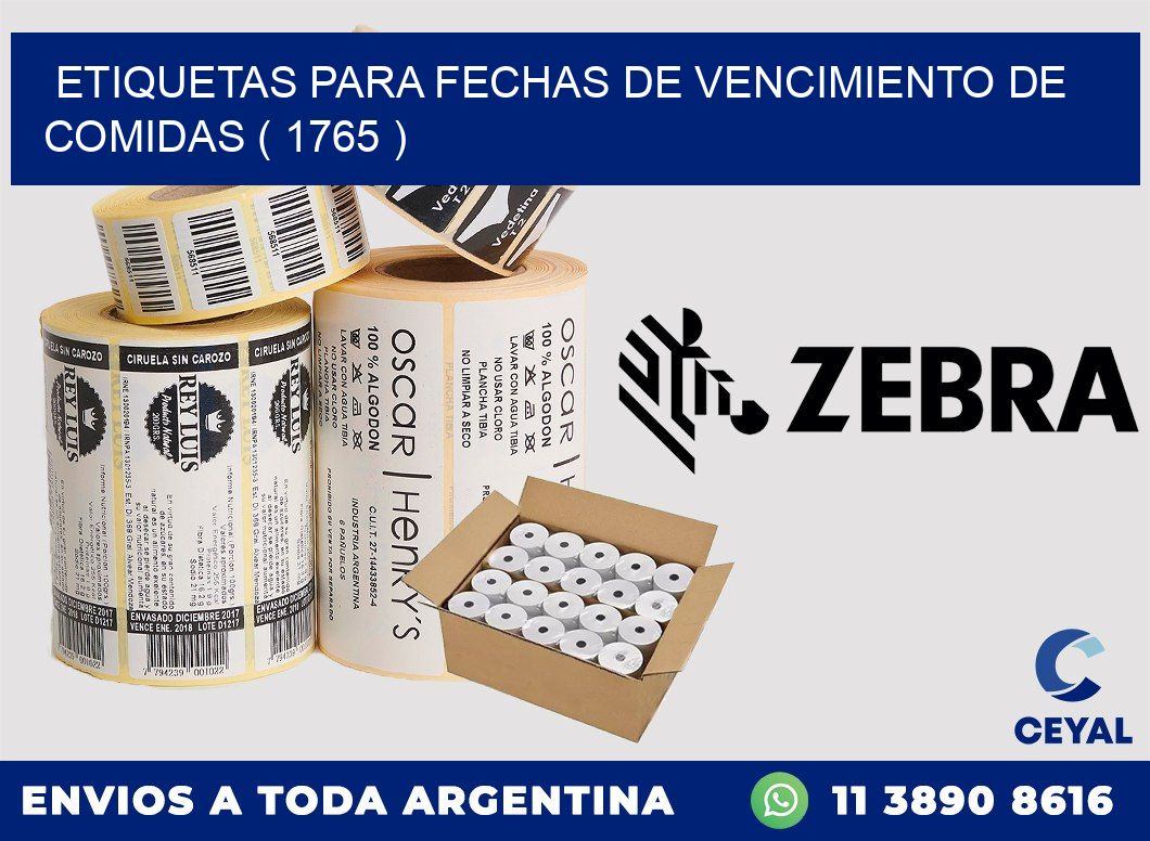 ETIQUETAS PARA FECHAS DE VENCIMIENTO DE COMIDAS ( 1765 )