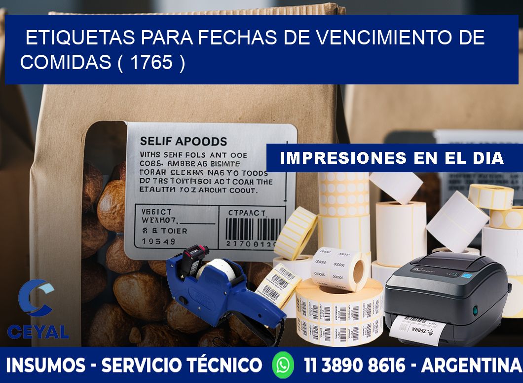 ETIQUETAS PARA FECHAS DE VENCIMIENTO DE COMIDAS ( 1765 )