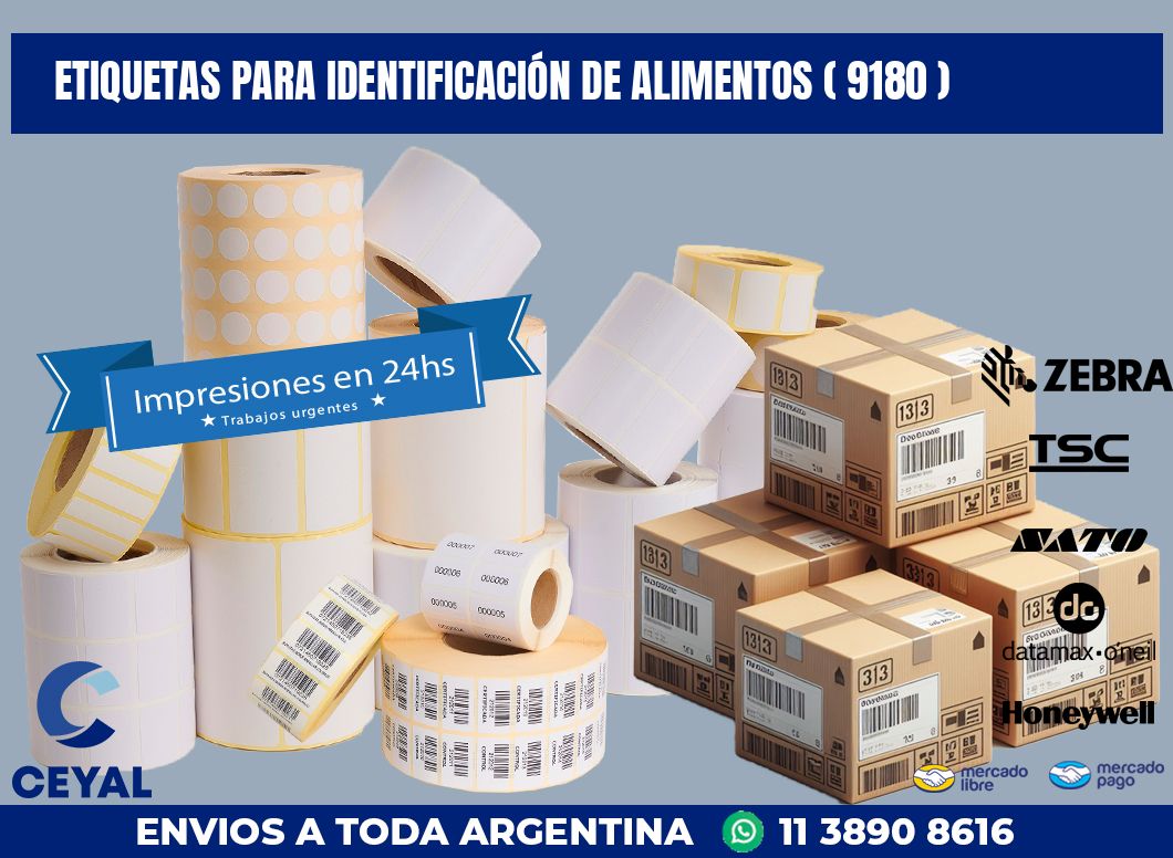 ETIQUETAS PARA IDENTIFICACIÓN DE ALIMENTOS ( 9180 )