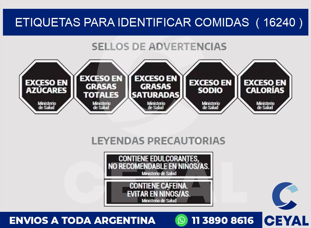 ETIQUETAS PARA IDENTIFICAR COMIDAS  ( 16240 )