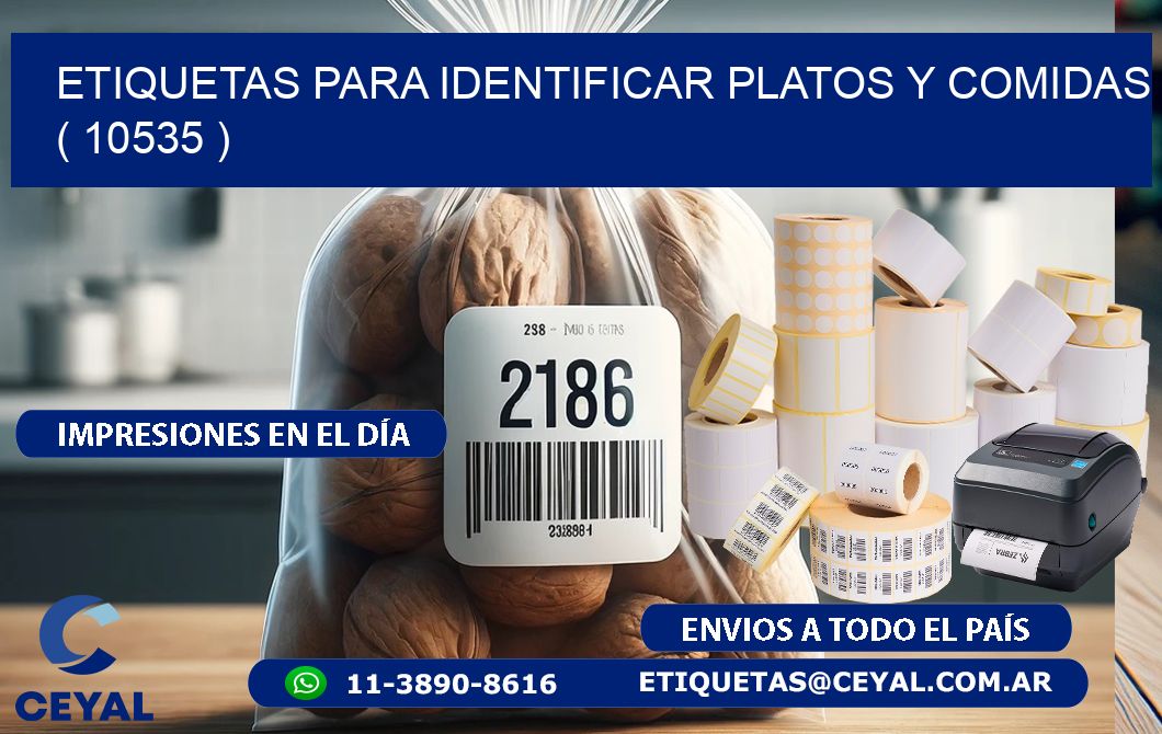ETIQUETAS PARA IDENTIFICAR PLATOS Y COMIDAS  ( 10535 )