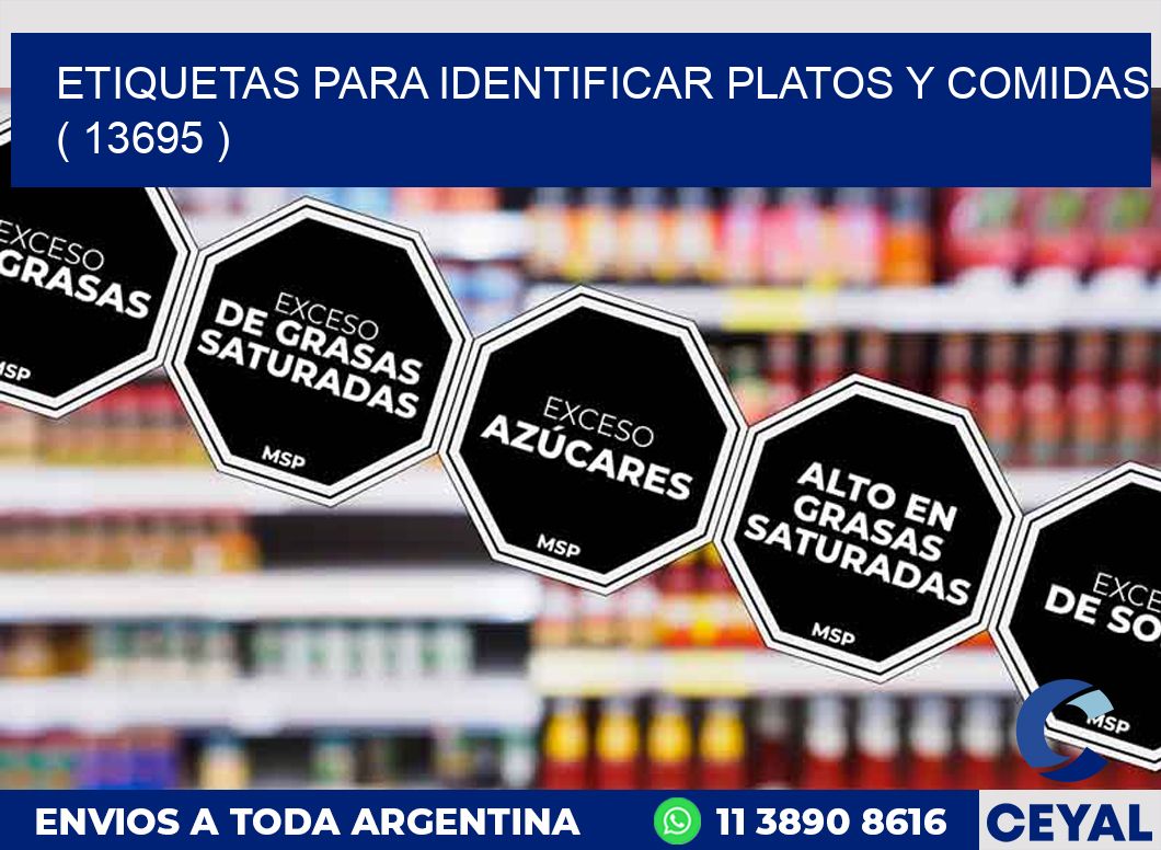 ETIQUETAS PARA IDENTIFICAR PLATOS Y COMIDAS  ( 13695 )