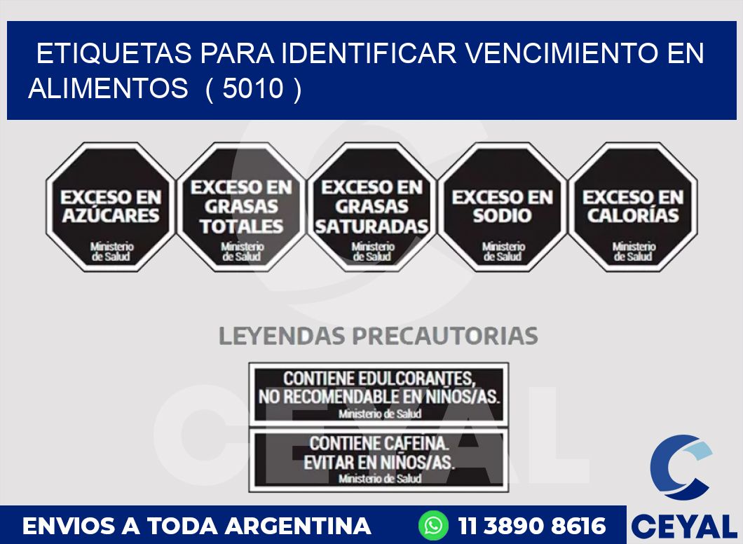 ETIQUETAS PARA IDENTIFICAR VENCIMIENTO EN ALIMENTOS  ( 5010 )