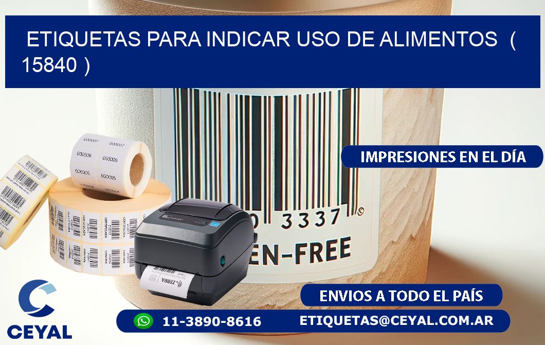 ETIQUETAS PARA INDICAR USO DE ALIMENTOS ( 15840 )