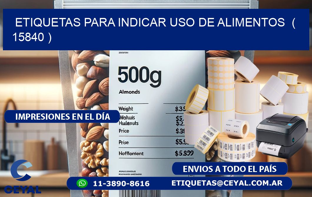 ETIQUETAS PARA INDICAR USO DE ALIMENTOS ( 15840 )