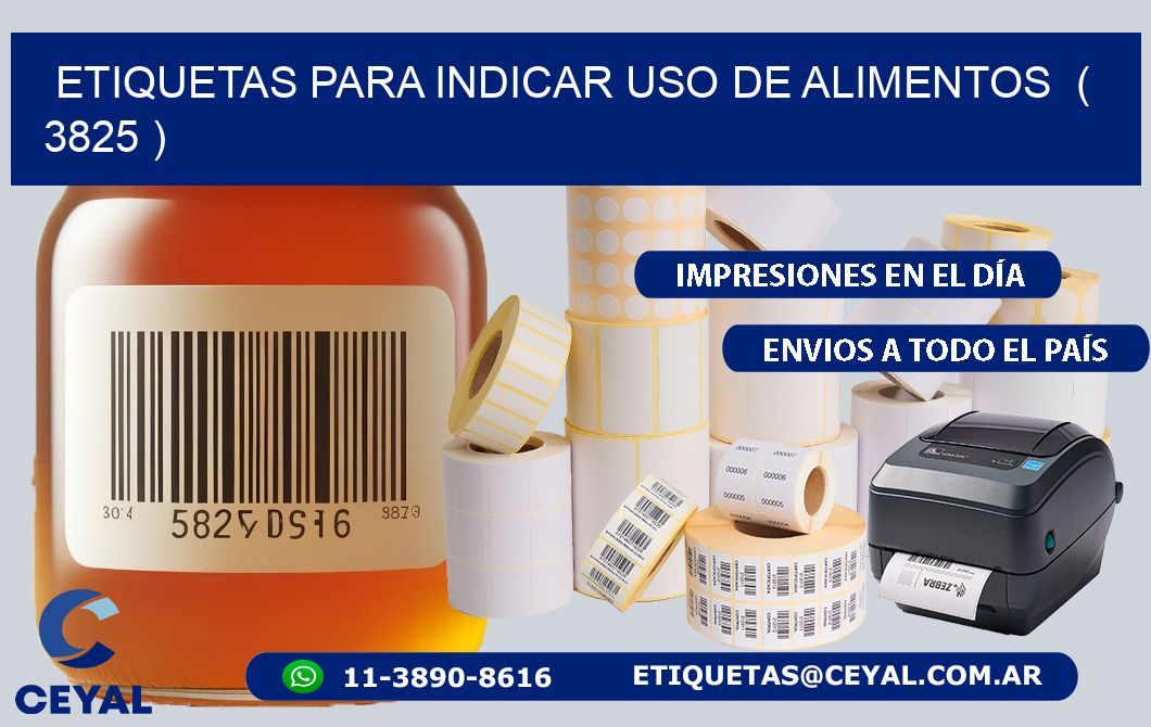 ETIQUETAS PARA INDICAR USO DE ALIMENTOS  ( 3825 )