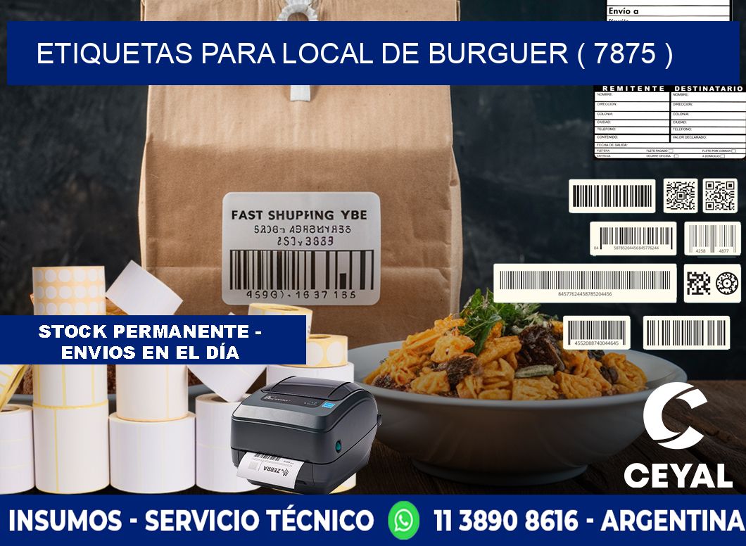 ETIQUETAS PARA LOCAL DE BURGUER ( 7875 )