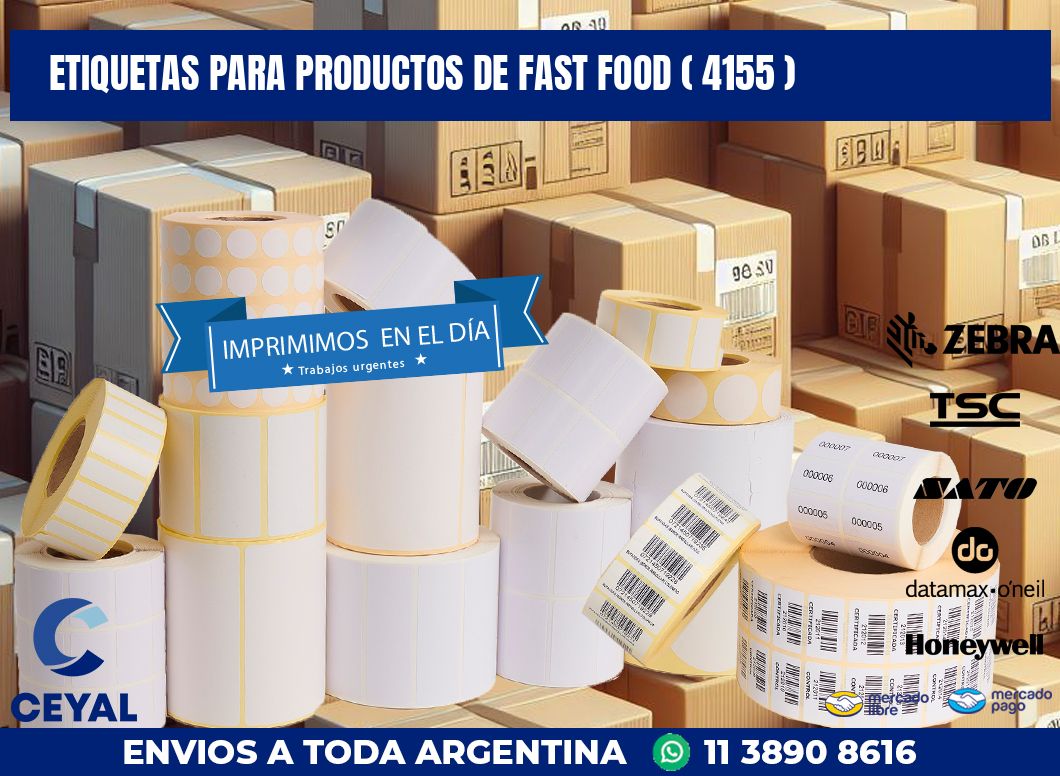 ETIQUETAS PARA PRODUCTOS DE FAST FOOD ( 4155 )
