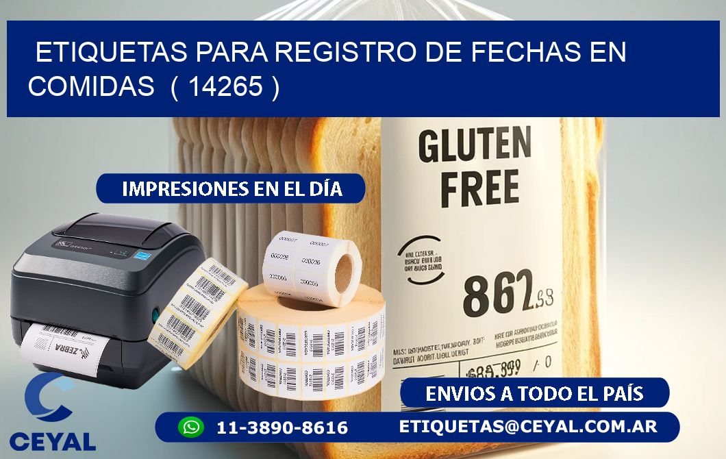 ETIQUETAS PARA REGISTRO DE FECHAS EN COMIDAS ( 14265 )