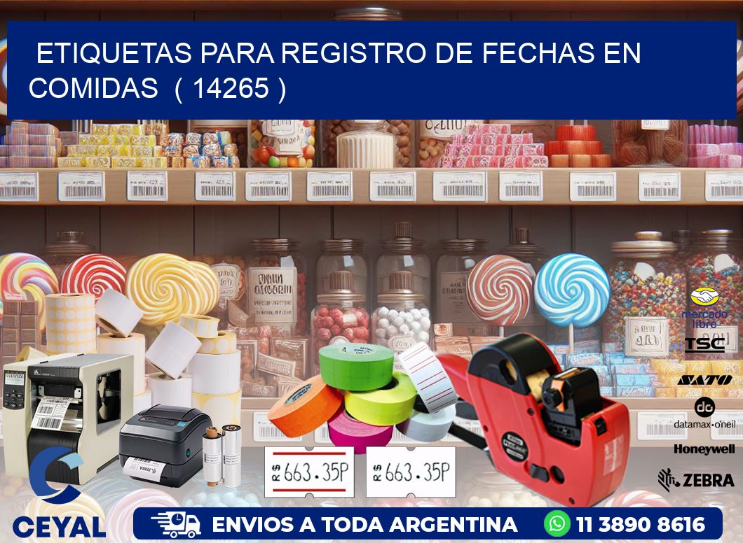 ETIQUETAS PARA REGISTRO DE FECHAS EN COMIDAS ( 14265 )