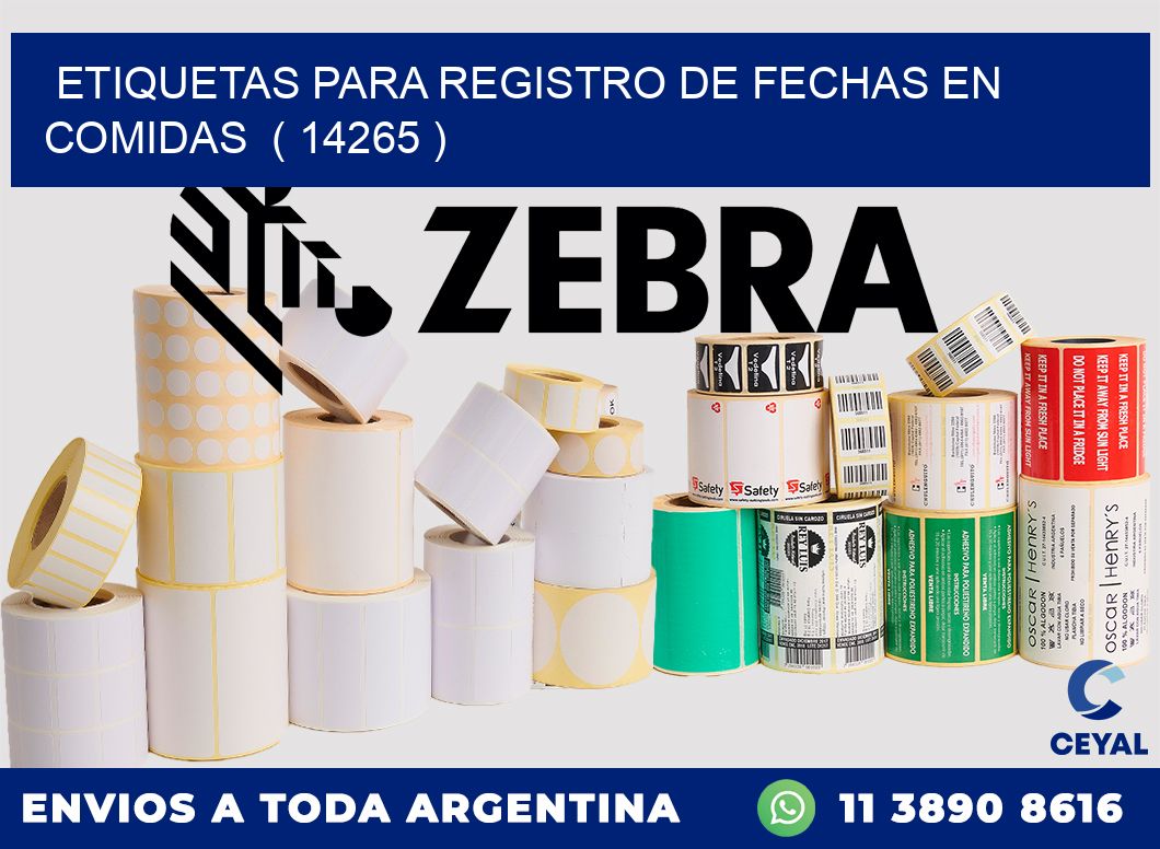 ETIQUETAS PARA REGISTRO DE FECHAS EN COMIDAS ( 14265 )