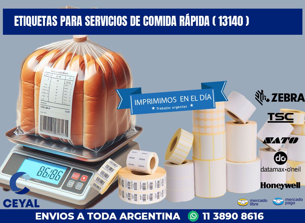ETIQUETAS PARA SERVICIOS DE COMIDA RÁPIDA ( 13140 )