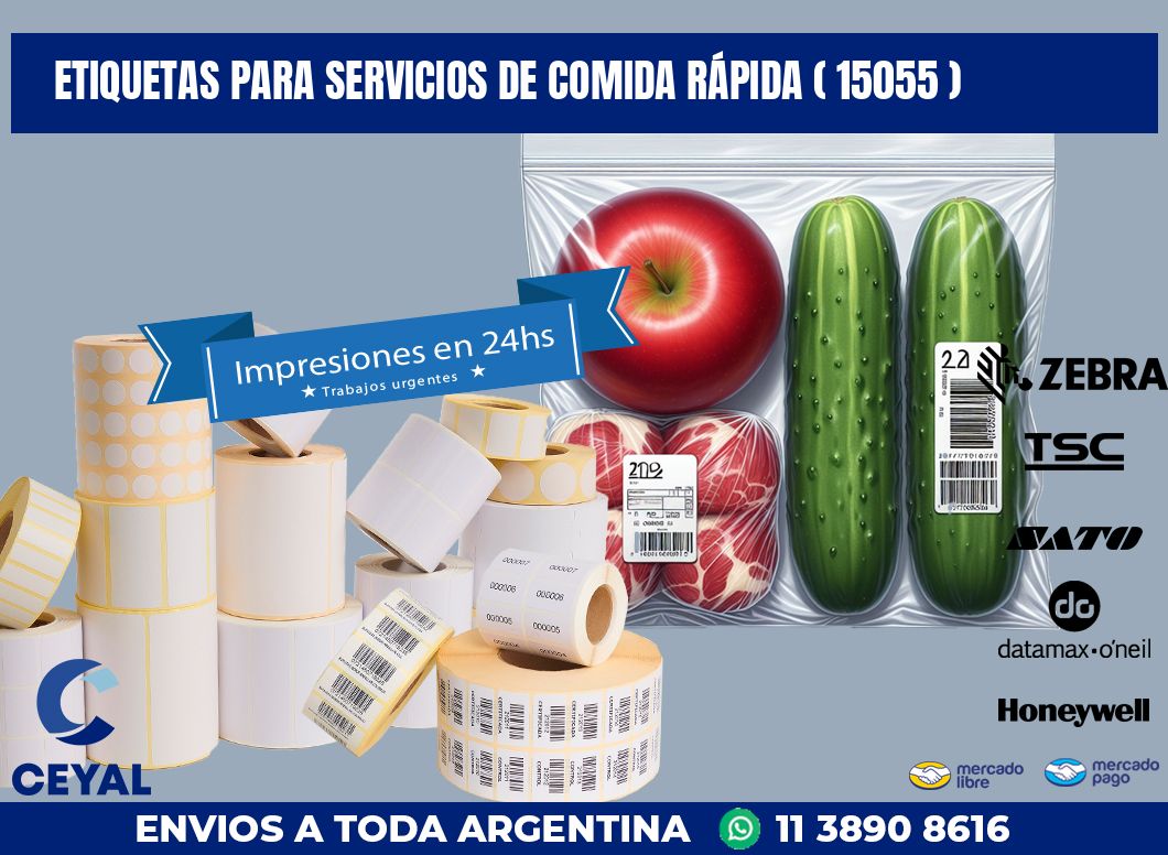 ETIQUETAS PARA SERVICIOS DE COMIDA RÁPIDA ( 15055 )