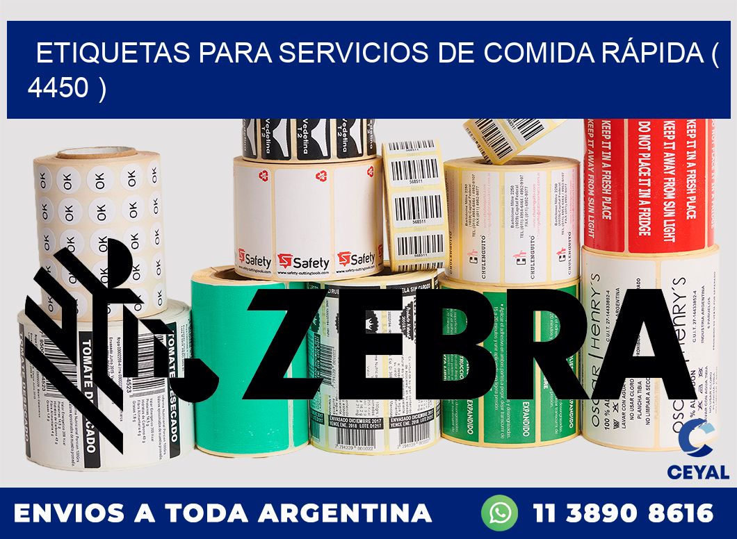ETIQUETAS PARA SERVICIOS DE COMIDA RÁPIDA ( 4450 )