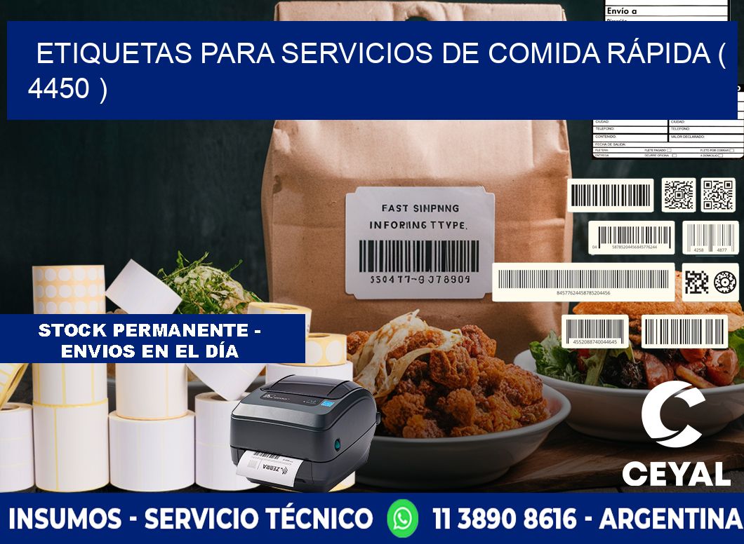 ETIQUETAS PARA SERVICIOS DE COMIDA RÁPIDA ( 4450 )