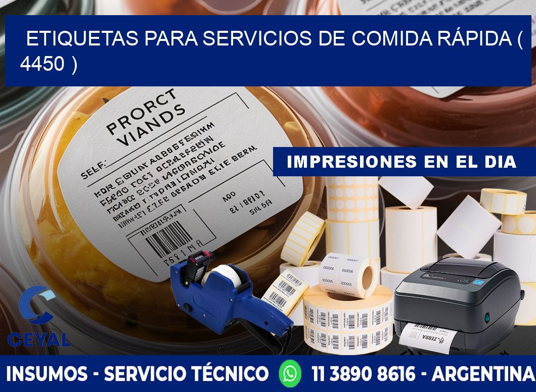 ETIQUETAS PARA SERVICIOS DE COMIDA RÁPIDA ( 4450 )
