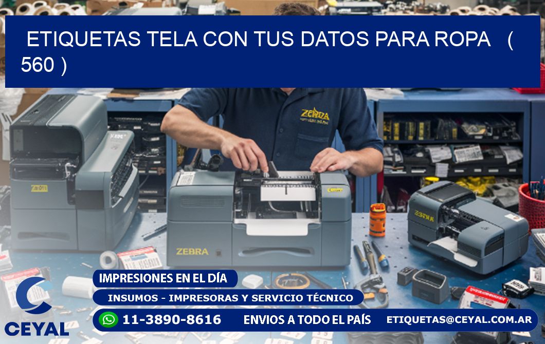 ETIQUETAS TELA CON TUS DATOS PARA ROPA ( 560 )