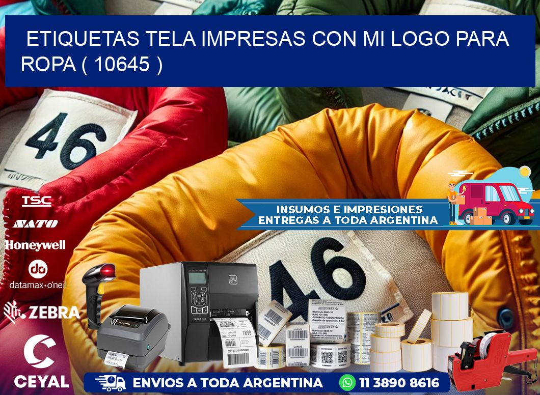 ETIQUETAS TELA IMPRESAS CON MI LOGO PARA ROPA ( 10645 )