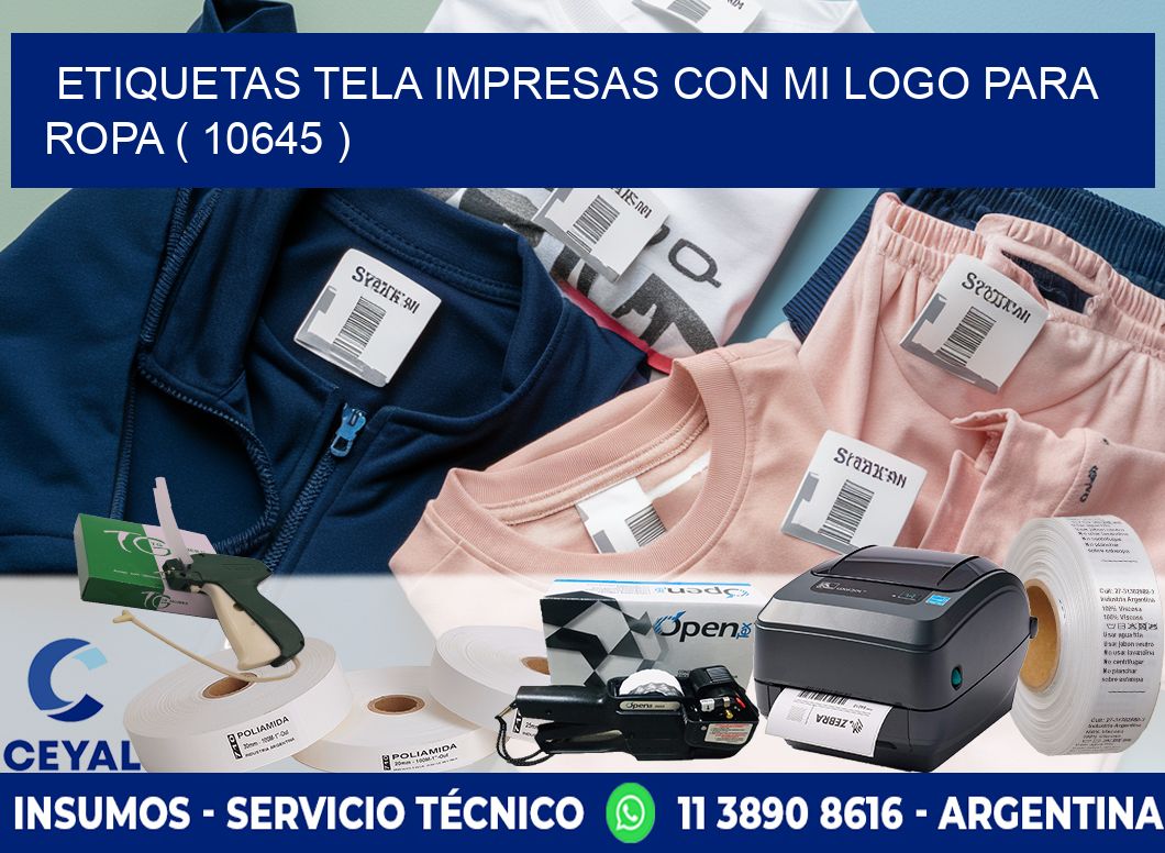ETIQUETAS TELA IMPRESAS CON MI LOGO PARA ROPA ( 10645 )
