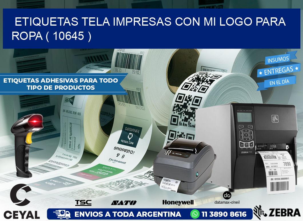 ETIQUETAS TELA IMPRESAS CON MI LOGO PARA ROPA ( 10645 )
