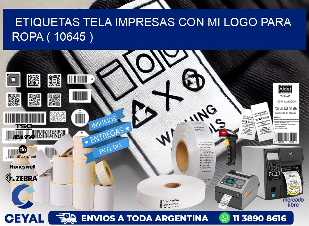 ETIQUETAS TELA IMPRESAS CON MI LOGO PARA ROPA ( 10645 )