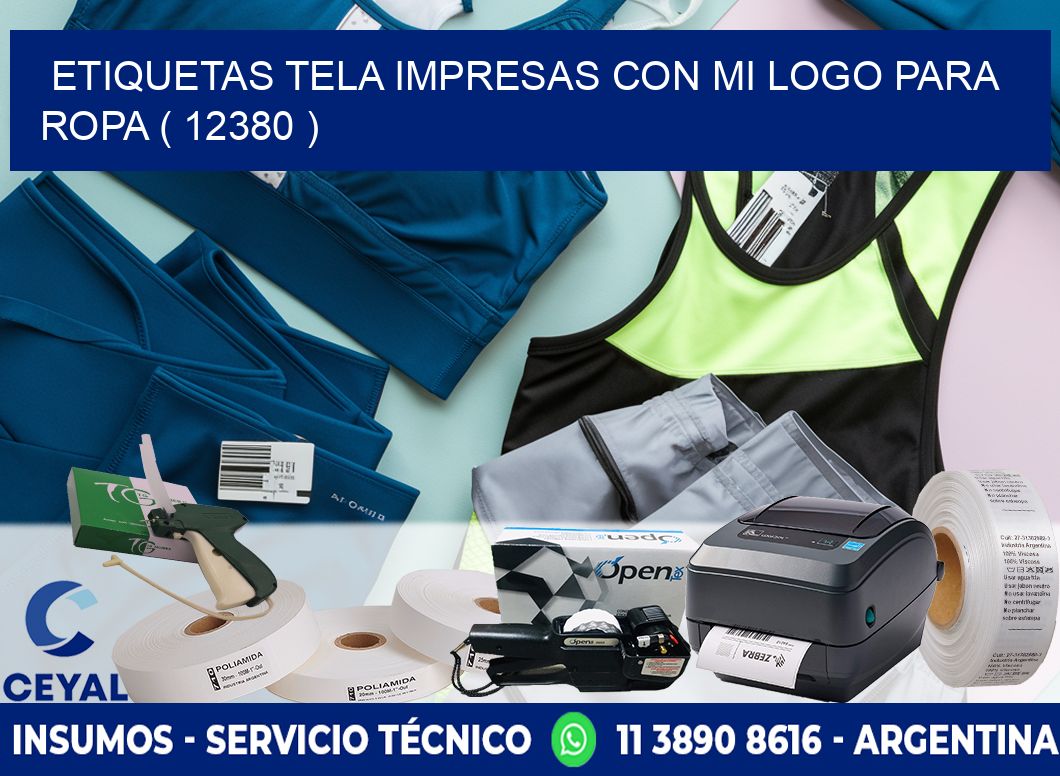 ETIQUETAS TELA IMPRESAS CON MI LOGO PARA ROPA ( 12380 )