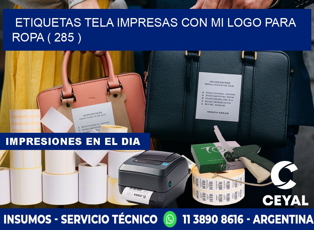 ETIQUETAS TELA IMPRESAS CON MI LOGO PARA ROPA ( 285 )