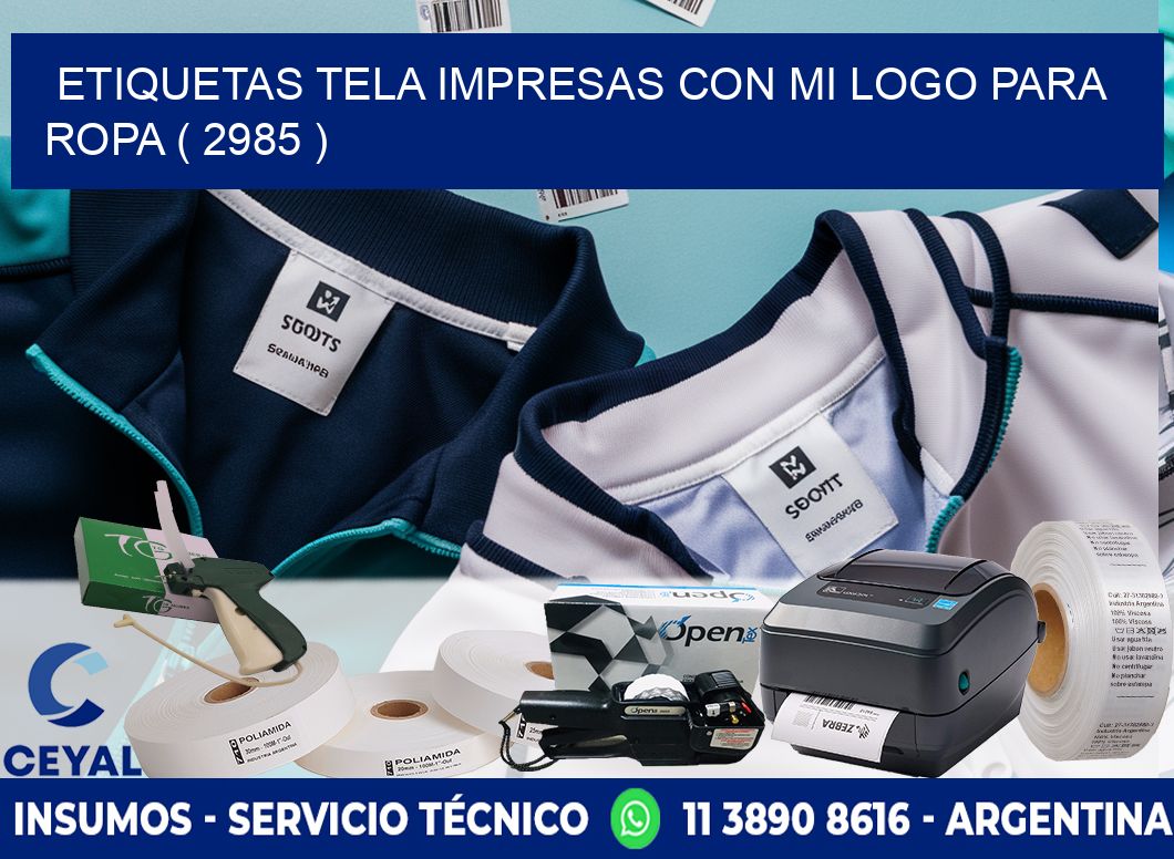ETIQUETAS TELA IMPRESAS CON MI LOGO PARA ROPA ( 2985 )