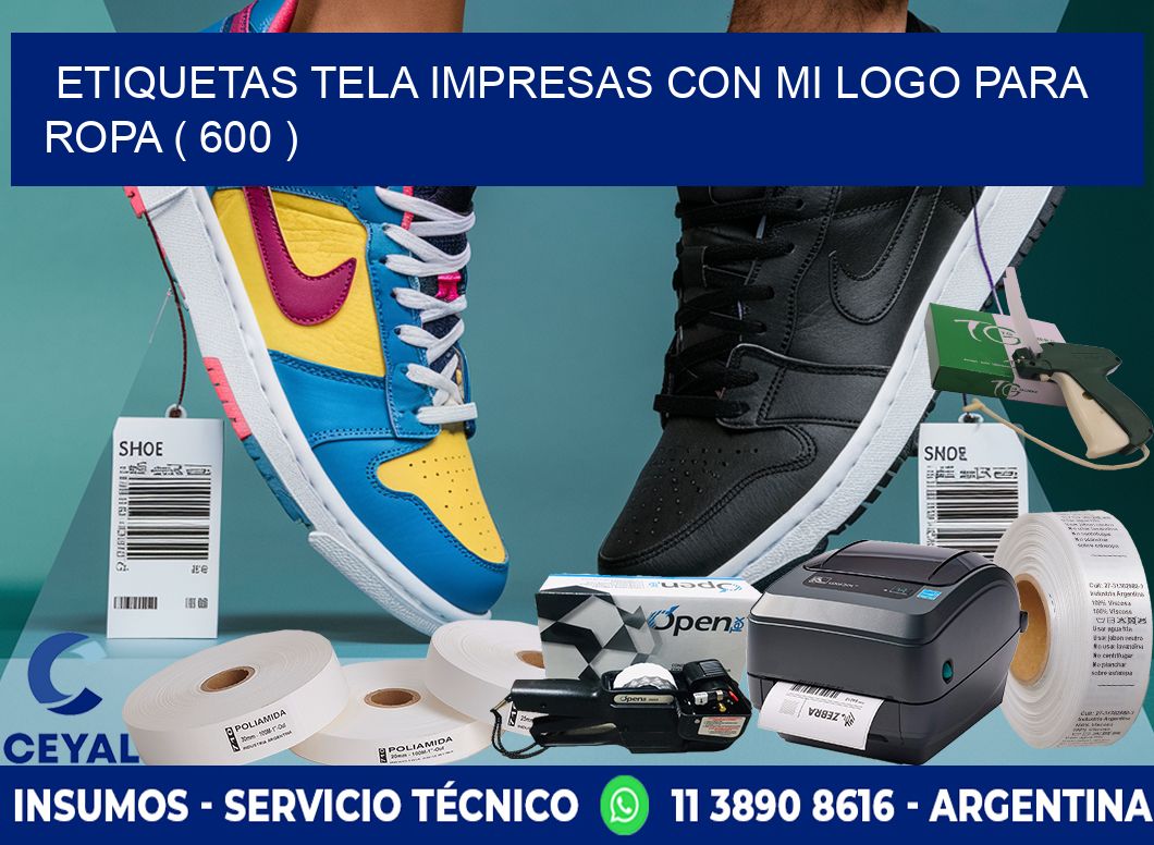 ETIQUETAS TELA IMPRESAS CON MI LOGO PARA ROPA ( 600 )