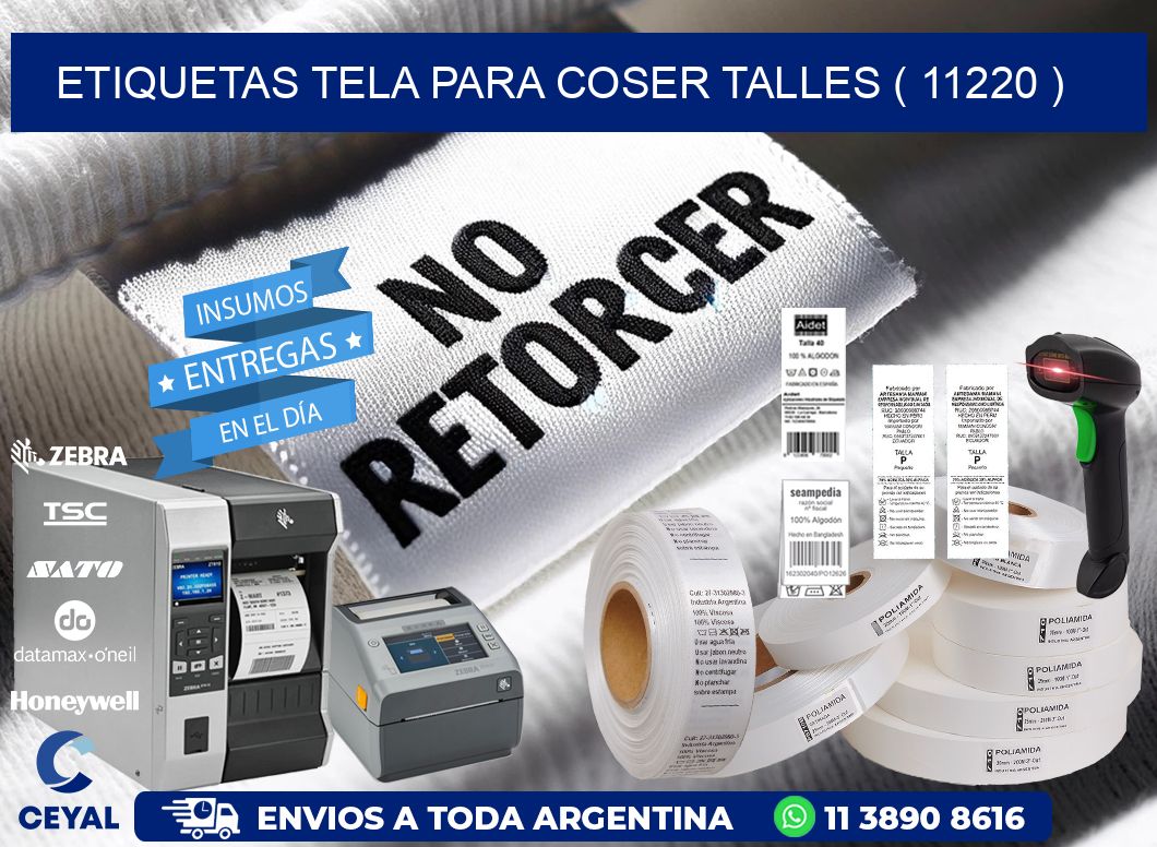 ETIQUETAS TELA PARA COSER TALLES ( 11220 )