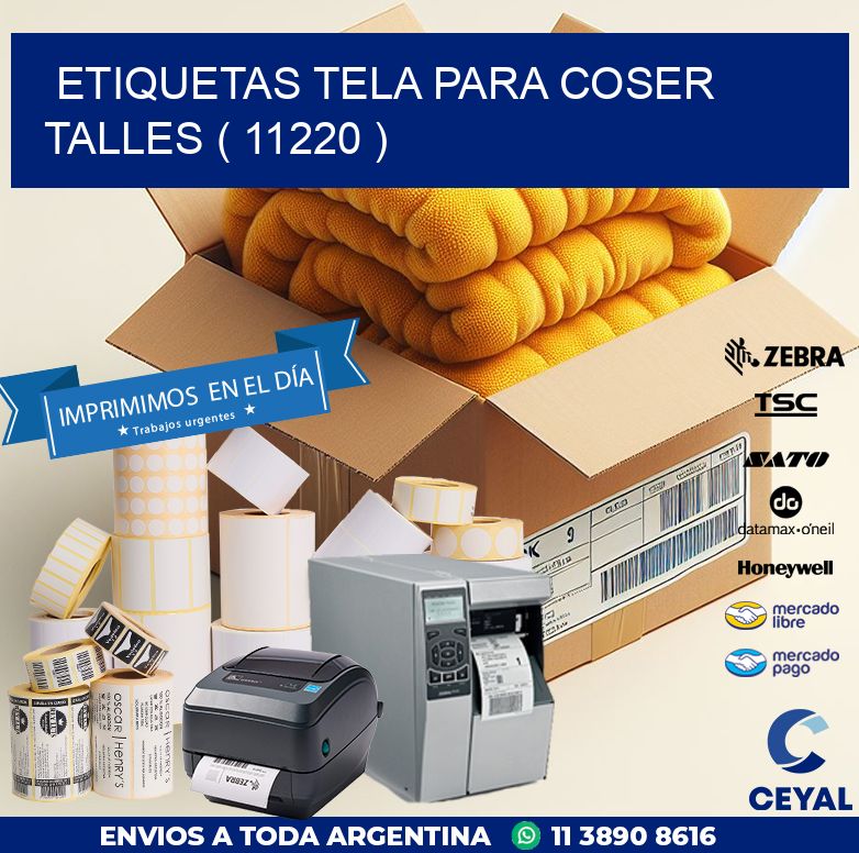 ETIQUETAS TELA PARA COSER TALLES ( 11220 )