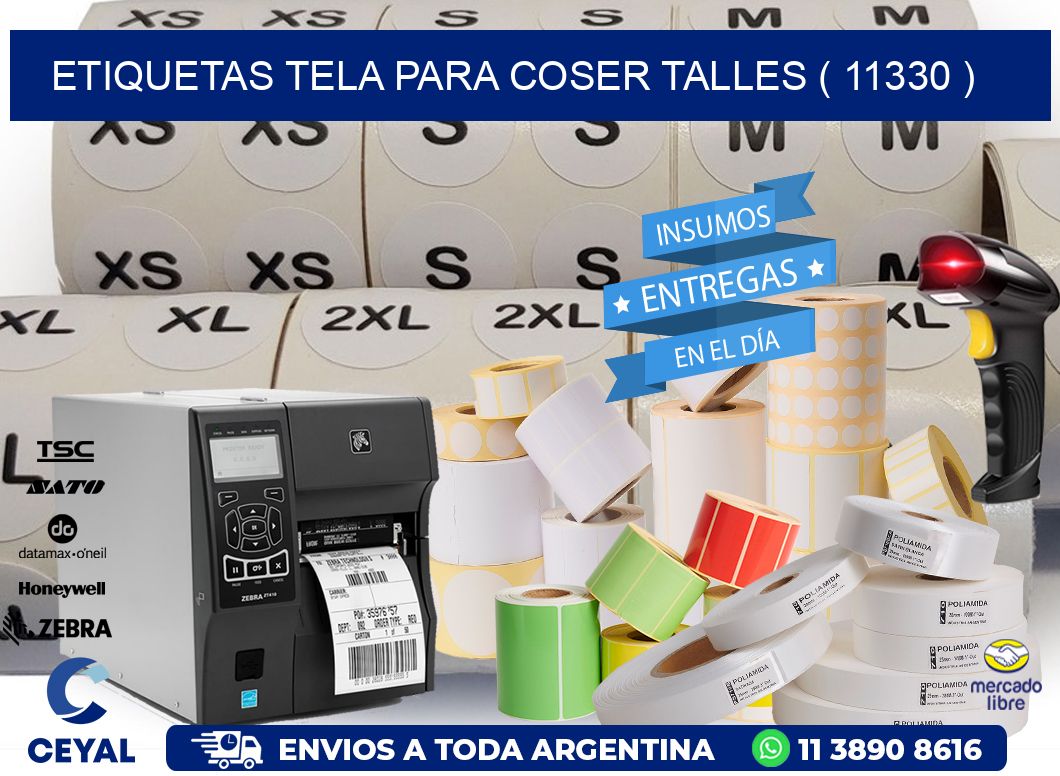 ETIQUETAS TELA PARA COSER TALLES ( 11330 )