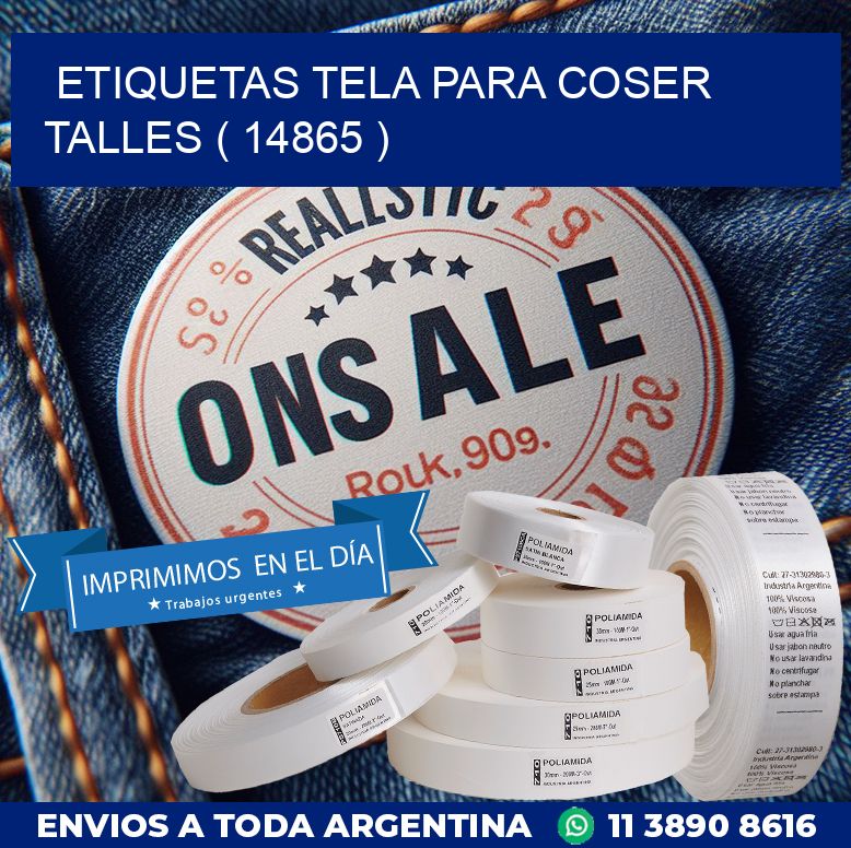ETIQUETAS TELA PARA COSER TALLES ( 14865 )