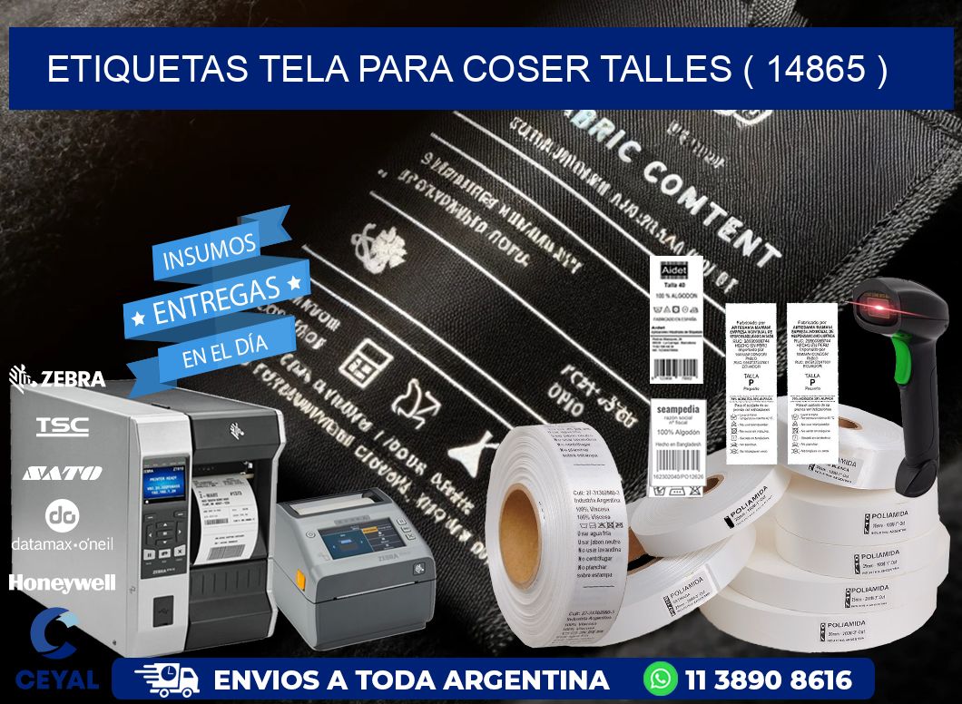 ETIQUETAS TELA PARA COSER TALLES ( 14865 )