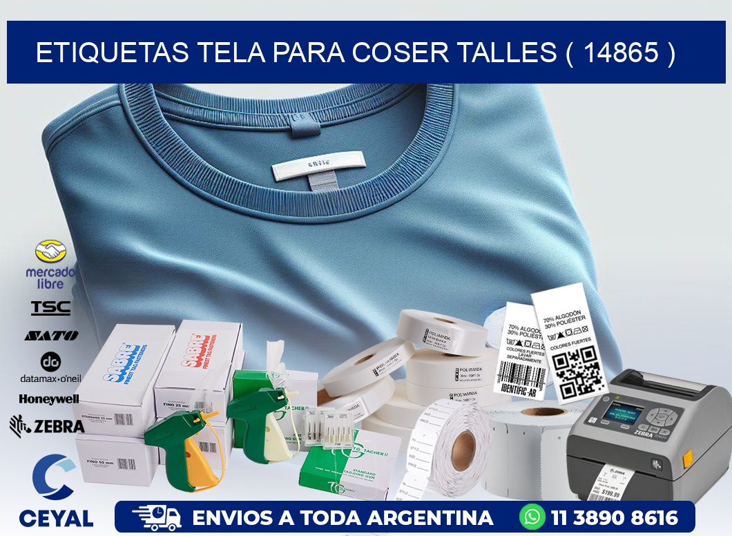 ETIQUETAS TELA PARA COSER TALLES ( 14865 )