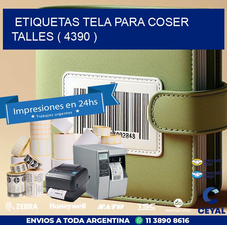 ETIQUETAS TELA PARA COSER TALLES ( 4390 )