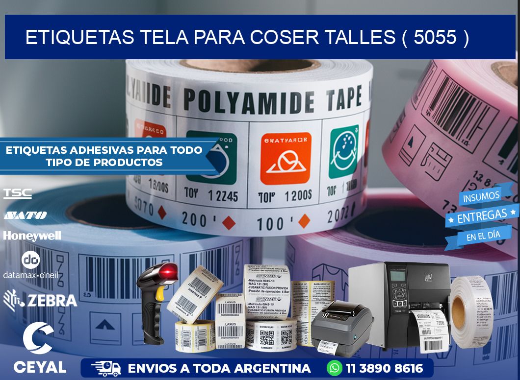 ETIQUETAS TELA PARA COSER TALLES ( 5055 )