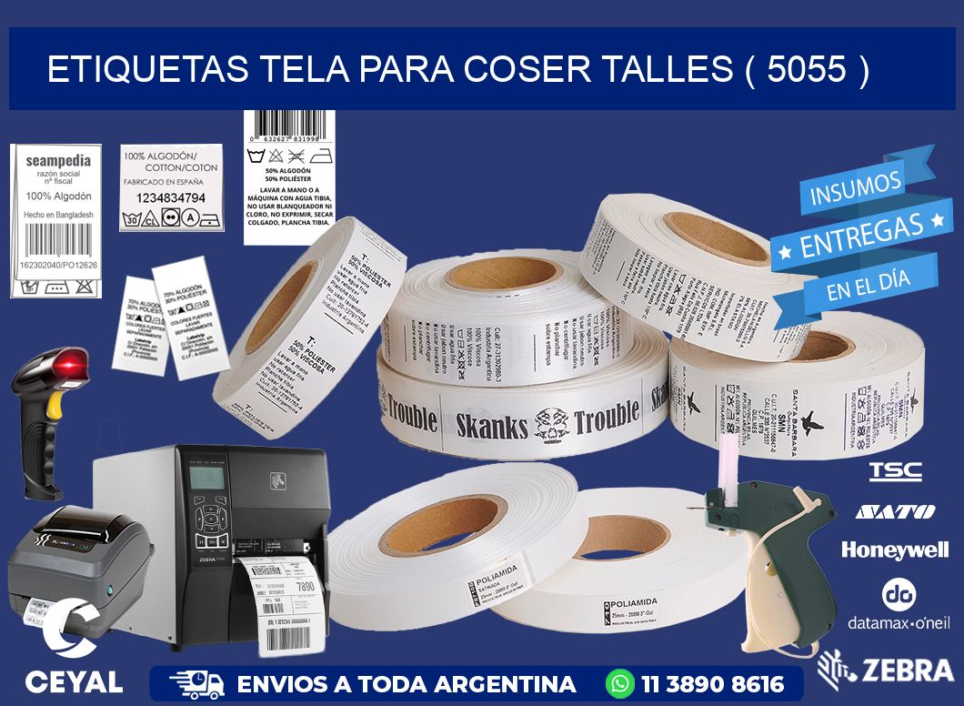 ETIQUETAS TELA PARA COSER TALLES ( 5055 )