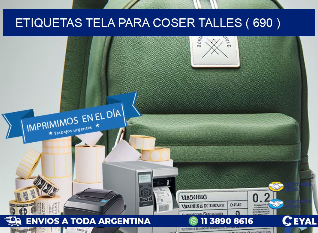 ETIQUETAS TELA PARA COSER TALLES ( 690 )