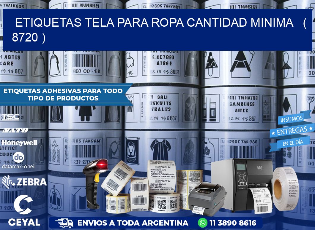 ETIQUETAS TELA PARA ROPA CANTIDAD MINIMA   ( 8720 )