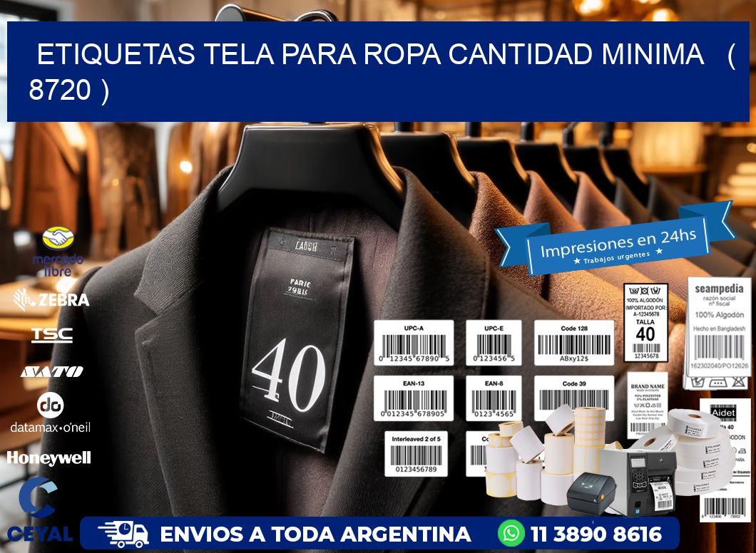 ETIQUETAS TELA PARA ROPA CANTIDAD MINIMA   ( 8720 )